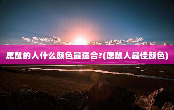 属鼠的人什么颜色最适合?(属鼠人最佳颜色)