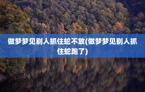 做梦梦见别人抓住蛇不放(做梦梦见别人抓住蛇跑了)