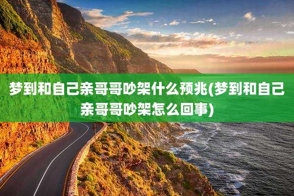 梦到和自己亲哥哥吵架什么预兆(梦到和自己亲哥哥吵架怎么回事)