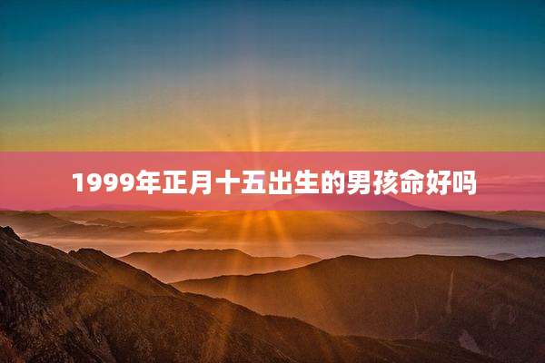 1999年正月十五出生的男孩命好吗