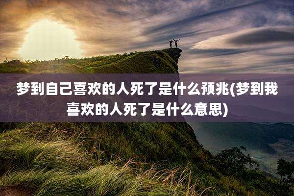 梦到自己喜欢的人死了是什么预兆(梦到我喜欢的人死了是什么意思)