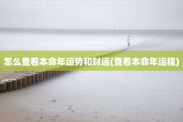怎么查看本命年运势和财运(查看本命年运程)