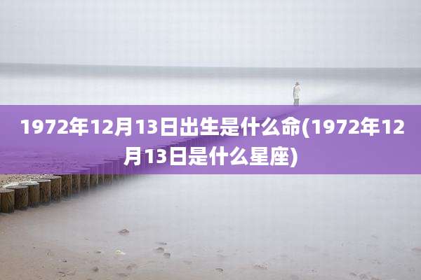 1972年12月13日出生是什么命(1972年12月13日是什么星座)