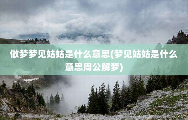 做梦梦见姑姑是什么意思(梦见姑姑是什么意思周公解梦)