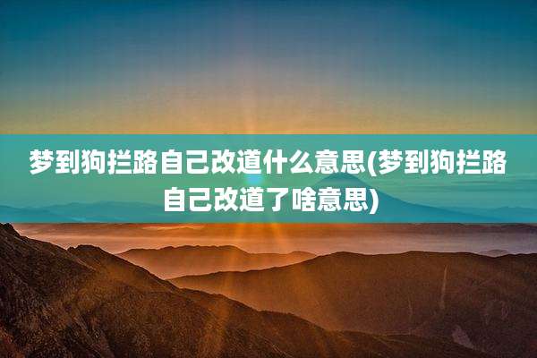梦到狗拦路自己改道什么意思(梦到狗拦路自己改道了啥意思)