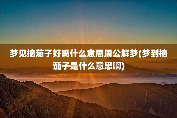 梦见摘茄子好吗什么意思周公解梦(梦到摘茄子是什么意思啊)