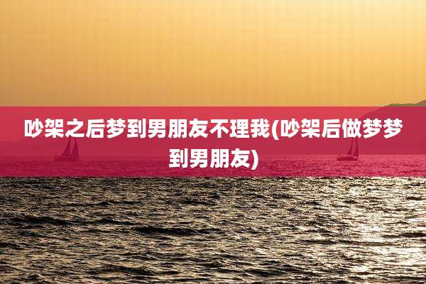 吵架之后梦到男朋友不理我(吵架后做梦梦到男朋友)