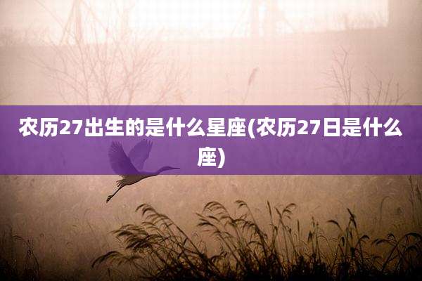 农历27出生的是什么星座(农历27日是什么座)