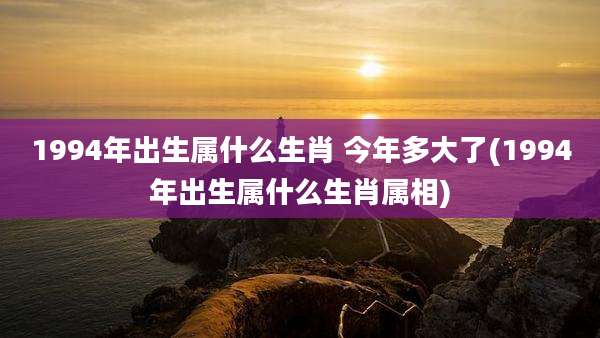 1994年出生属什么生肖 今年多大了(1994年出生属什么生肖属相)