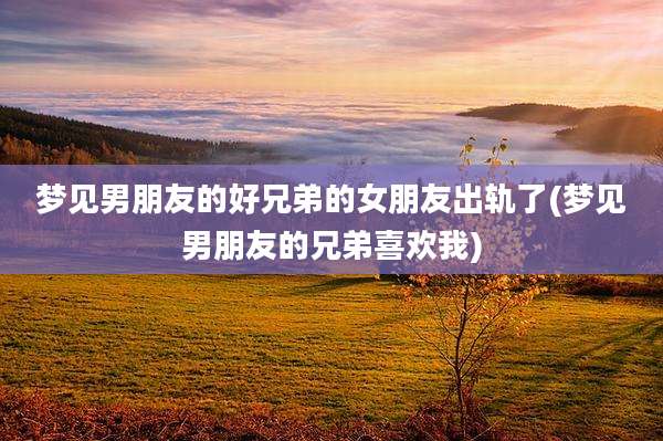 梦见男朋友的好兄弟的女朋友出轨了(梦见男朋友的兄弟喜欢我)