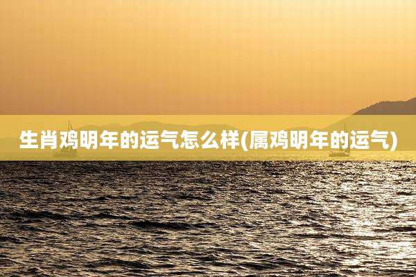 生肖鸡明年的运气怎么样(属鸡明年的运气)
