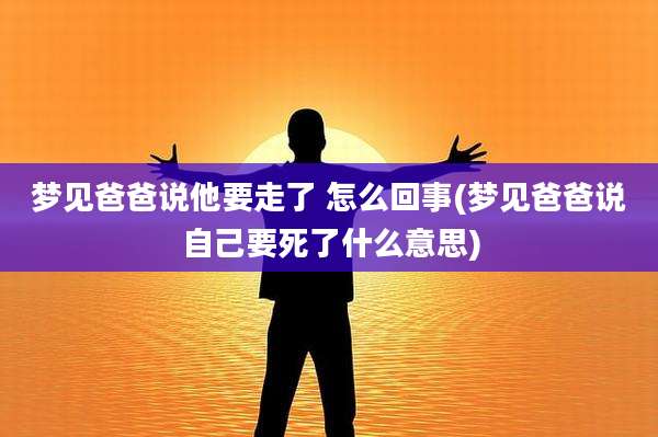 梦见爸爸说他要走了 怎么回事(梦见爸爸说自己要死了什么意思)