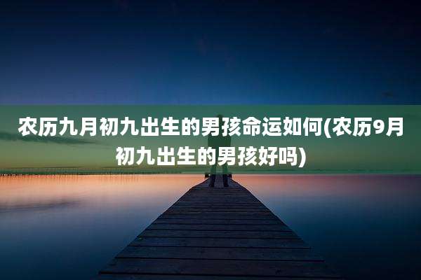 农历九月初九出生的男孩命运如何(农历9月初九出生的男孩好吗)
