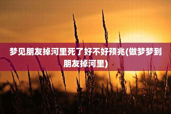 梦见朋友掉河里死了好不好预兆(做梦梦到朋友掉河里)