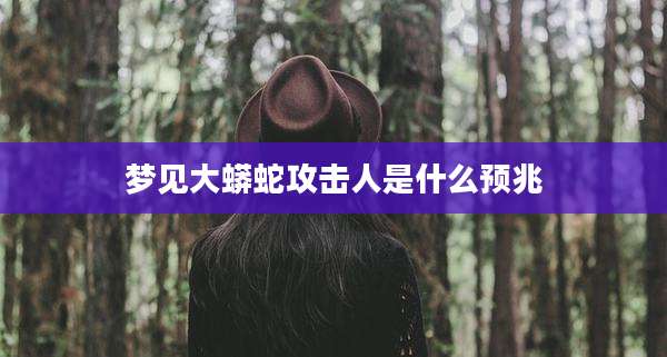 梦见大蟒蛇攻击人是什么预兆