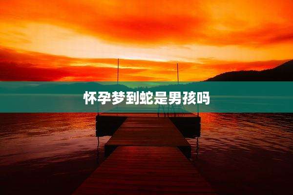 怀孕梦到蛇是男孩吗