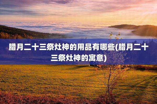 腊月二十三祭灶神的用品有哪些(腊月二十三祭灶神的寓意)