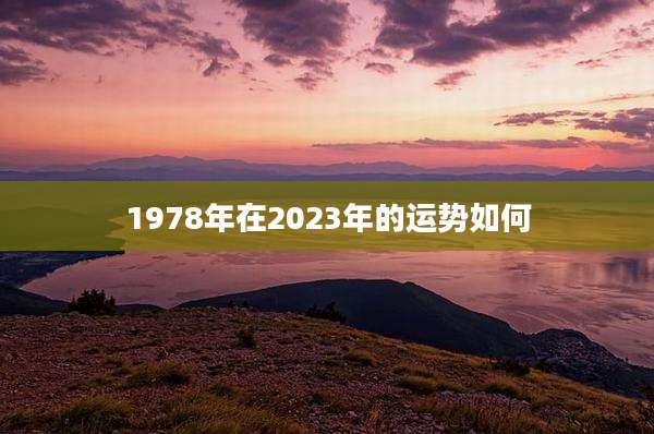 1978年在2023年的运势如何