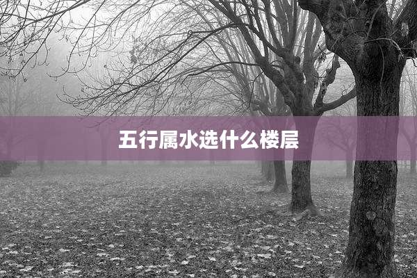 五行属水选什么楼层