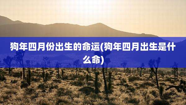 狗年四月份出生的命运(狗年四月出生是什么命)