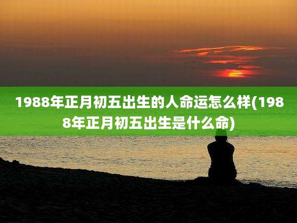 1988年正月初五出生的人命运怎么样(1988年正月初五出生是什么命)