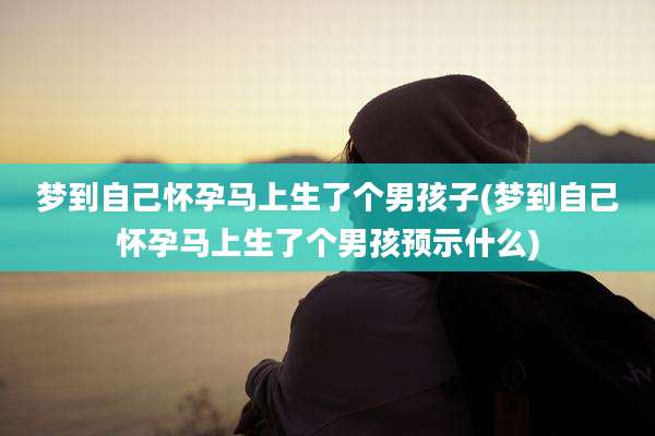 梦到自己怀孕马上生了个男孩子(梦到自己怀孕马上生了个男孩预示什么)