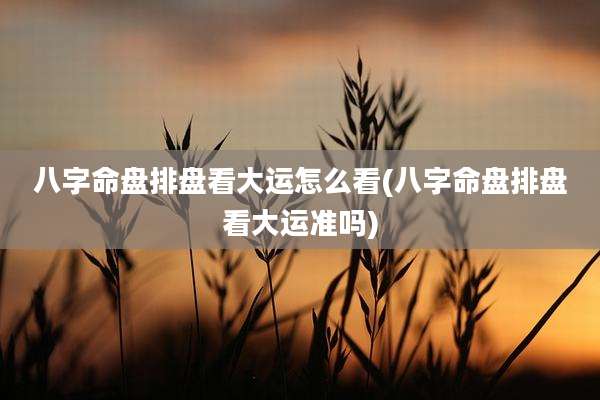 八字命盘排盘看大运怎么看(八字命盘排盘看大运准吗)