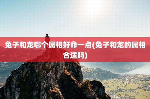 兔子和龙哪个属相好命一点(兔子和龙的属相合适吗)