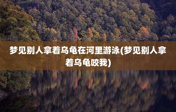 梦见别人拿着乌龟在河里游泳(梦见别人拿着乌龟咬我)