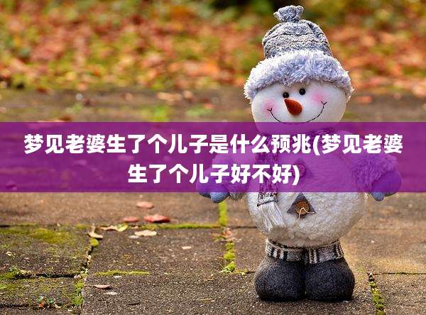 梦见老婆生了个儿子是什么预兆(梦见老婆生了个儿子好不好)