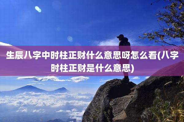 生辰八字中时柱正财什么意思呀怎么看(八字时柱正财是什么意思)
