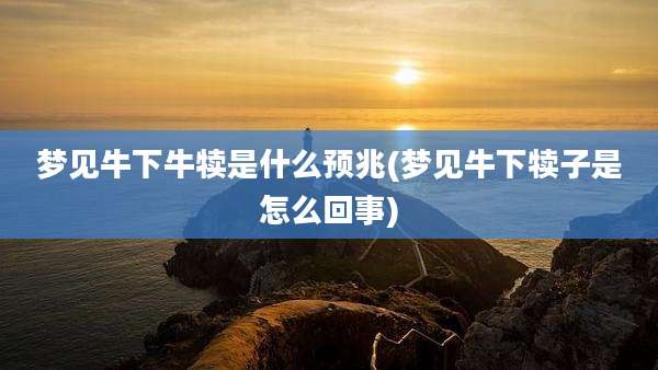 梦见牛下牛犊是什么预兆(梦见牛下犊子是怎么回事)