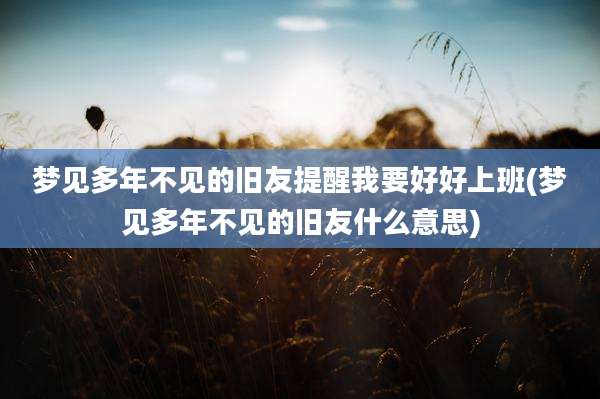 梦见多年不见的旧友提醒我要好好上班(梦见多年不见的旧友什么意思)