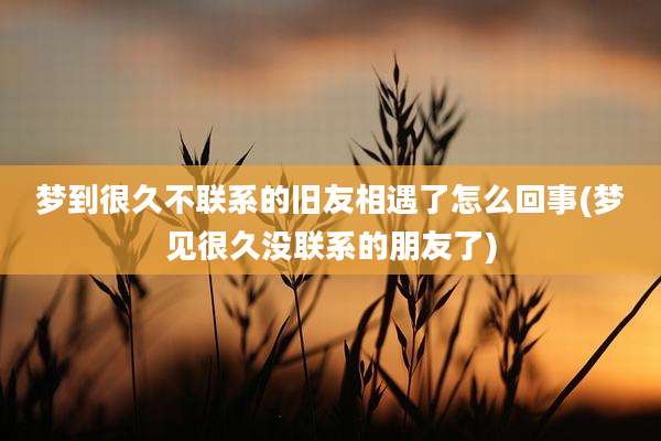 梦到很久不联系的旧友相遇了怎么回事(梦见很久没联系的朋友了)