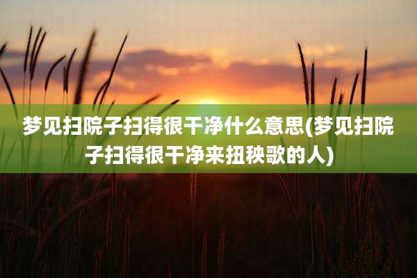 梦见扫院子扫得很干净什么意思(梦见扫院子扫得很干净来扭秧歌的人)