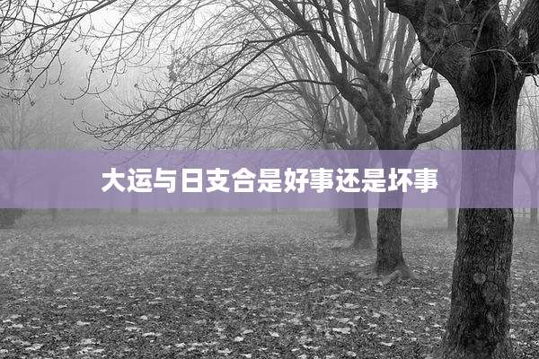 大运与日支合是好事还是坏事