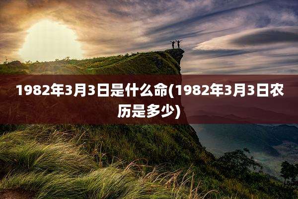 1982年3月3日是什么命(1982年3月3日农历是多少)