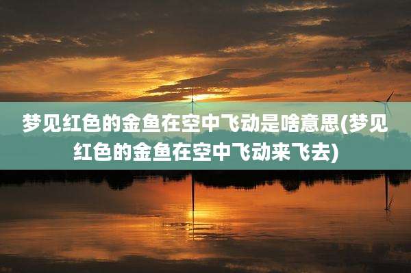 梦见红色的金鱼在空中飞动是啥意思(梦见红色的金鱼在空中飞动来飞去)