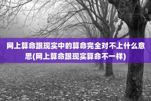 网上算命跟现实中的算命完全对不上什么意思(网上算命跟现实算命不一样)