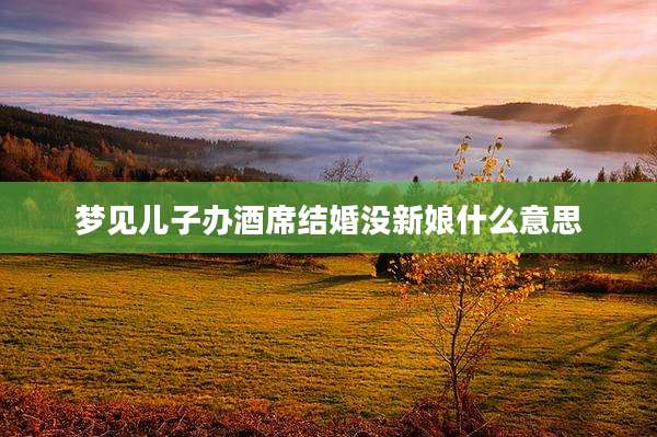 梦见儿子办酒席结婚没新娘什么意思