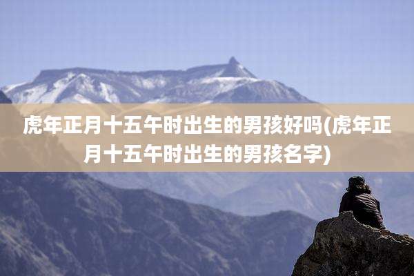 虎年正月十五午时出生的男孩好吗(虎年正月十五午时出生的男孩名字)