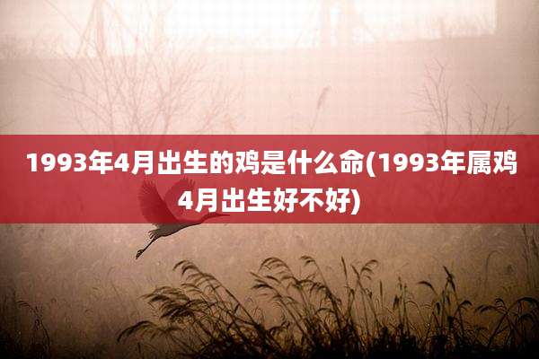 1993年4月出生的鸡是什么命(1993年属鸡4月出生好不好)