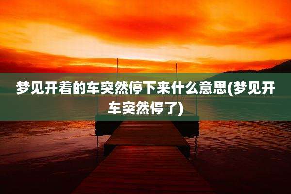 梦见开着的车突然停下来什么意思(梦见开车突然停了)