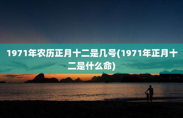 1971年农历正月十二是几号(1971年正月十二是什么命)