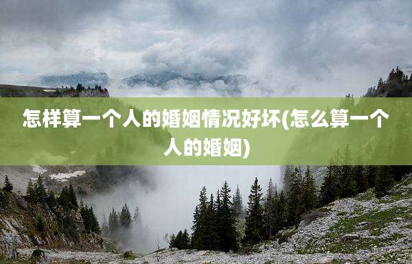 怎样算一个人的婚姻情况好坏(怎么算一个人的婚姻)