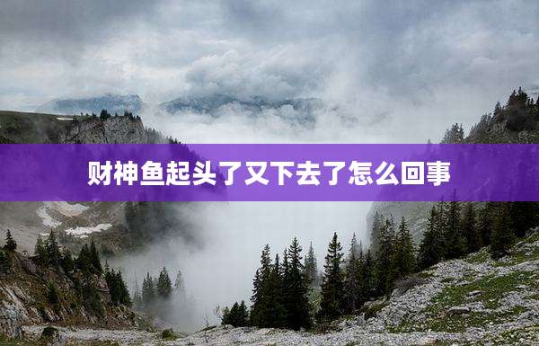 财神鱼起头了又下去了怎么回事