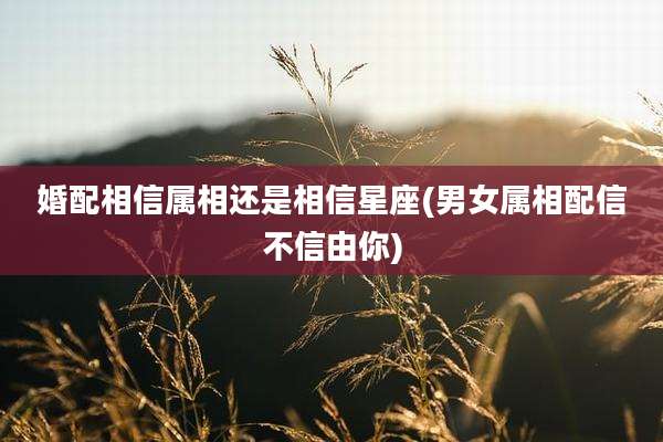 婚配相信属相还是相信星座(男女属相配信不信由你)