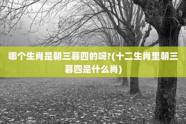 哪个生肖是朝三暮四的呀?(十二生肖里朝三暮四是什么肖)
