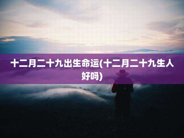 十二月二十九出生命运(十二月二十九生人好吗)
