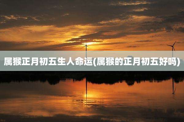 属猴正月初五生人命运(属猴的正月初五好吗)